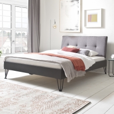 Kovová postel Oxford, 140x200 cm, šedá - 2
