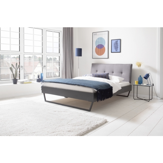 Kovová postel Preston, 160x200 cm, šedá - 1
