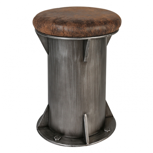 Kovová stolička s koženým sedákem Harbour, 52 cm - 1