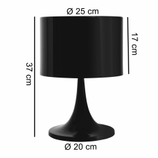 Kovová stolná lampa Tila, 37 cm, čierna - 3