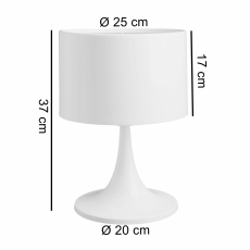 Kovová stolní lampa Tila, 37 cm, bílá - 3