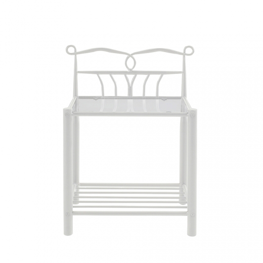 Kovový noční stolek Linia, 66 cm, bílá - 1
