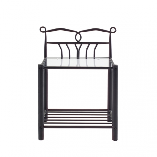Kovový nočný stolík Linia, 66 cm, čierna - 1