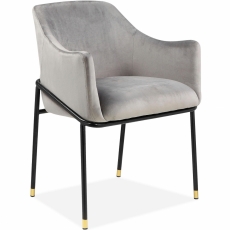 Křeslo Altena (SET 2 ks), samet, šedá - 1