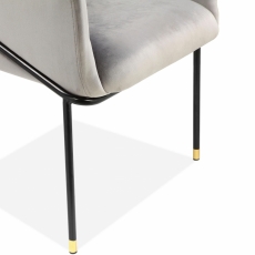 Křeslo Altena (SET 2 ks), samet, šedá - 5