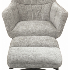 Křeslo s podnožkou Heather, světle šedá - 4