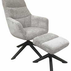 Kreslo s podnožkou Heather, svetlo šedá - 1