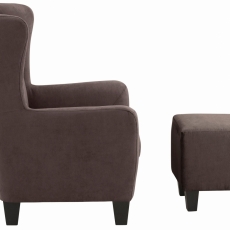 Křeslo s podnožkou Zhilen, hnědá - 3