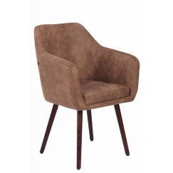 Křeslo s područkami Zyda, hnědá