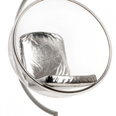 Křeslo závěsné s podstavcem Bubble, stříbrná - 1