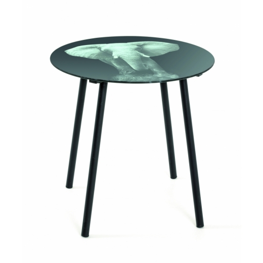 Kulatý stolek Elefa, 41 cm, černá / šedá - 1