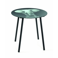 Kulatý stolek Elefa, 41 cm, černá / šedá