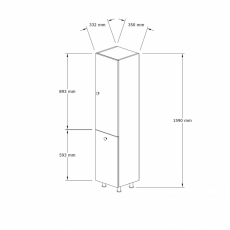 Kúpeľňová skrinka Lipa, 155 cm, biela - 4