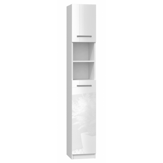 Kúpeľňová skrinka Marbela, 183 cm, biela lesk - 1