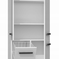 Kúpeľňová skrinka Nelzie I, 174 cm, biela lesk - 3