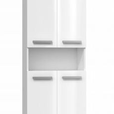 Kúpeľňová skrinka Nelzie IV, 174 cm, biela lesk - 4