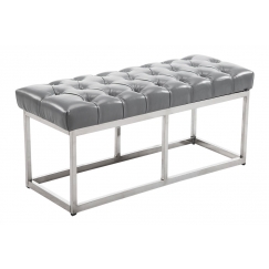 Lavica Emres, 100 cm, syntetická koža, šedá