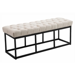Lavice Emres, 120 cm, krémová / černá