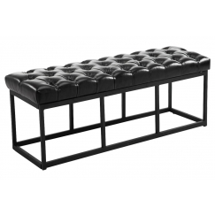 Lavice Emres, 150 cm, syntetická kůže, černá