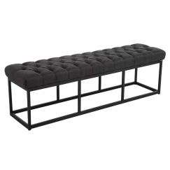 Lavice Emres, 150 cm, tmavě šedá / černá