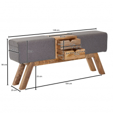 Lavice Greg, 120 cm, šedá - 4