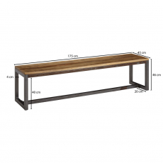 Lavice Grus, 175 cm, mango - 6