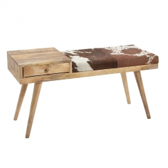 Lavice Jase se zásuvkou, 100 cm, kozí kůže