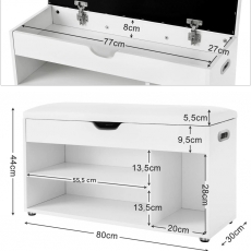 Lavice Leon, 80 cm, bílá - 7