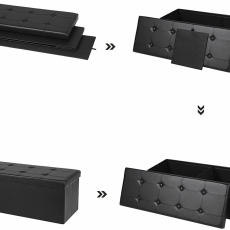 Lavice Maddie, 110 cm, černá - 7