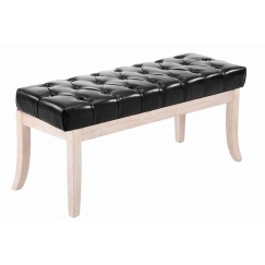 Lavice Ramira, 100 cm, syntetická kůže, černá / bílá