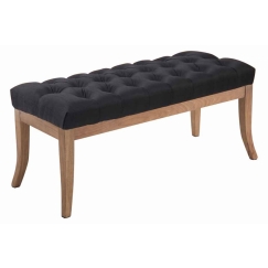 Lavice Ramira, 100 cm, textil, černá / přírodní dřevo
