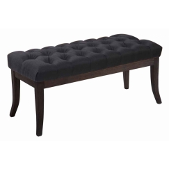 Lavice Ramira, 100 cm, textil, černá / tmavě hnědá
