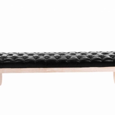Lavice Ramira, 150 cm, syntetická kůže, černá / přírodní dřevo - 2