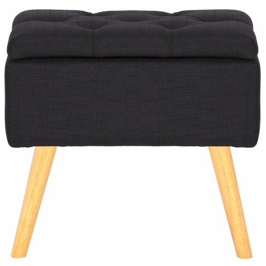 Lavice s úložným prostorem Chloe, textil, černá - 1