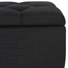 Lavice s úložným prostorem Chloe, textil, černá - 3