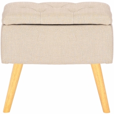 Lavice s úložným prostorem Chloe, textil, krémová - 1