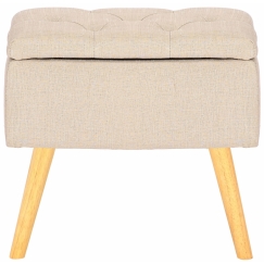 Lavice s úložným prostorem Chloe, textil, krémová