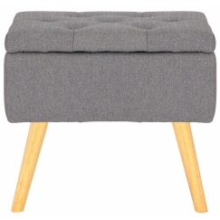 Lavice s úložným prostorem Chloe, textil, šedá