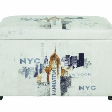 Lavice s úložným prostorem New York, 42 cm, krémová - 3