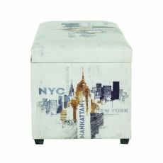 Lavice s úložným prostorem New York, 42 cm, krémová - 4