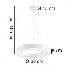 LED závesné svietidlo Circle, 60 cm, biela - 2