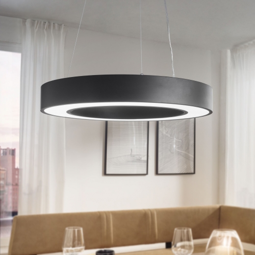 LED závesné svietidlo Circle, 60 cm, čierna - 1