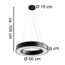 LED závesné svietidlo Circle, 60 cm, čierna - 2