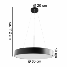 LED závesné svietidlo Round, 60 cm, čierna - 2
