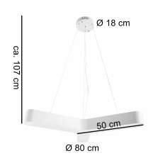 LED závesné svietidlo Y-form, 107 cm, biela - 2