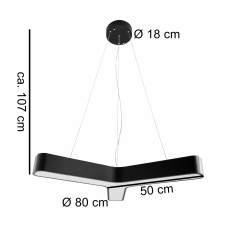 LED závěsné svítidlo Y-form, 107 cm, černá - 2