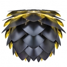 Svietidlo / luster závesný VITA Silvia, čierna/zlatá - 1