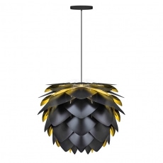 Svietidlo / luster závesný VITA Silvia, čierna/zlatá - 3