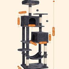 Mačací strom Adrian, 191 cm, šedá - 6