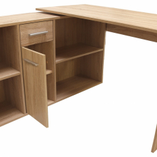 Modulární pracovní stůl Diego, 123,5 cm, dub sonoma - 1